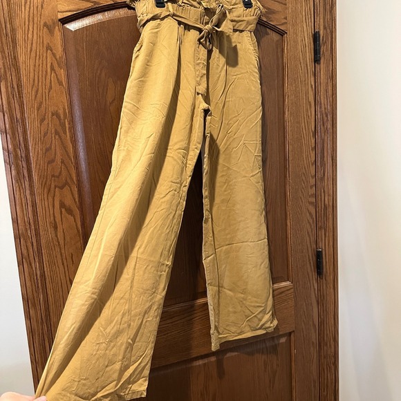 Thread & Supply Womens Wide Leg Paperbag Waist Pants Palazzo XL Pecan - Picture 2 of 5